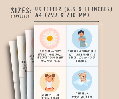 35 Anxiety Coping Statement Cards Teens & Kids