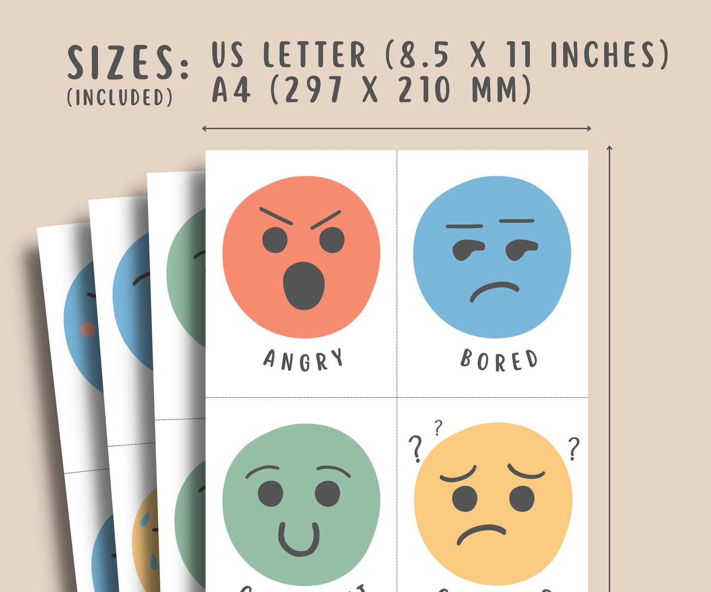 28 Feelings Flashcards for Kids & Teens