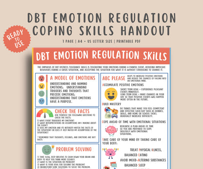 DBT Emotion Regulation Coping Skills Handout