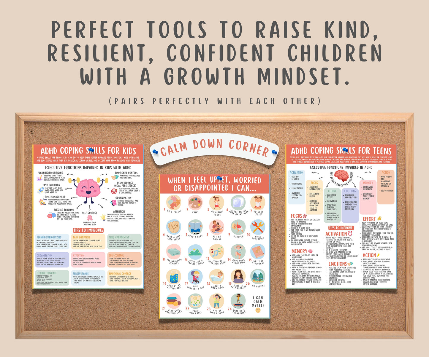 24 Grounding Strategies Poster for Kids & Teens