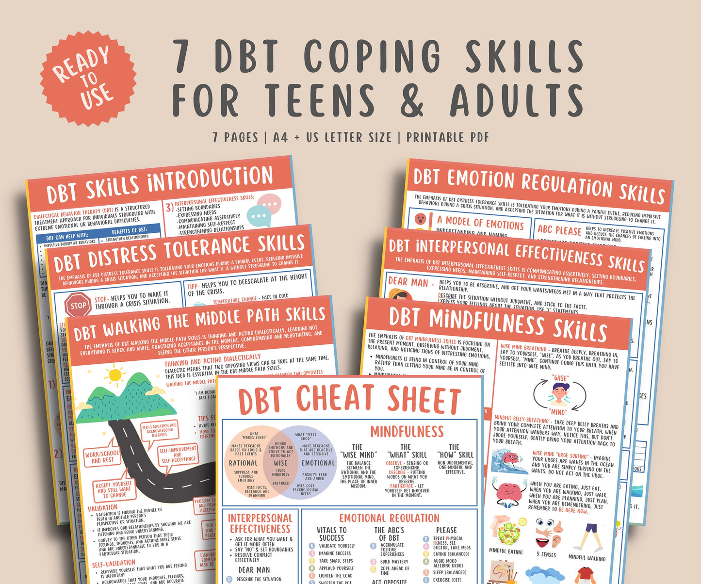 DBT Coping Skills Bundle Teens & Adults