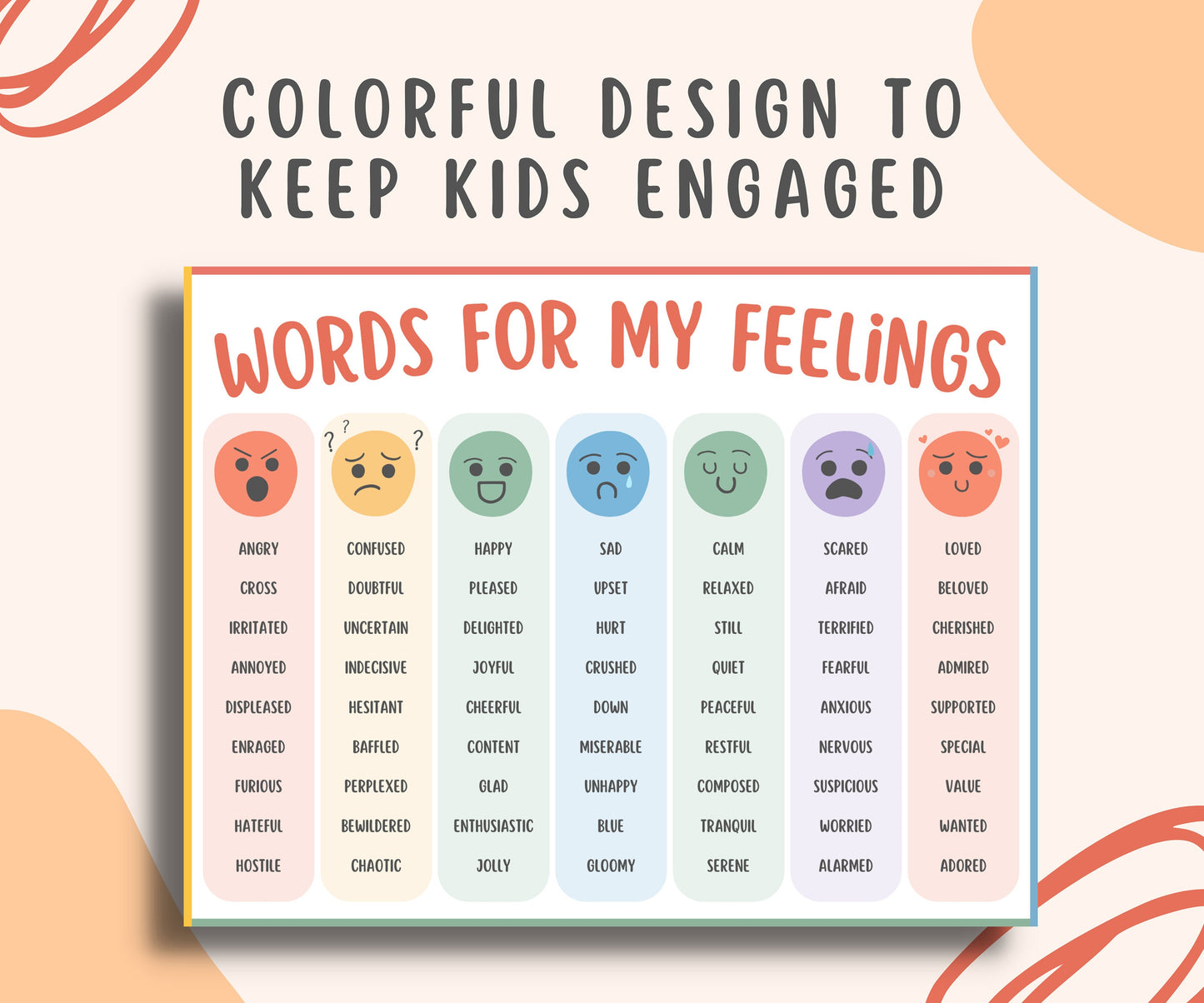 Words for my feelings poster