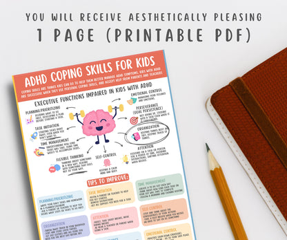 ADHD Coping Skills for Kids Handout