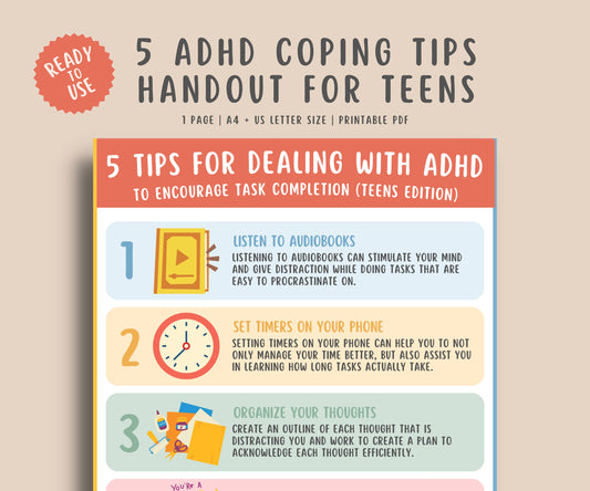 5 ADHD Coping Tips for Teens Handout