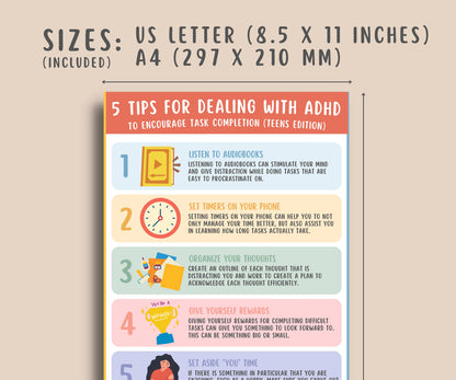 5 ADHD Coping Tips for Teens Handout