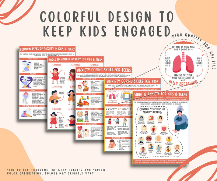 Anxiety Coping Skills Bundle For Kids Teens (7 Pages) – MindSpace