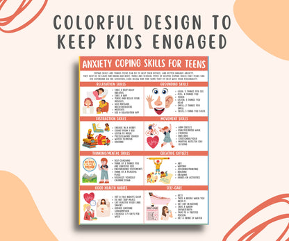 Anxiety Coping Skills Print for Teens