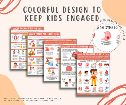 Anger Management Coping Skills for Kids Teens 7 Pages