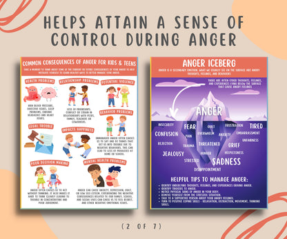 Anger Management Coping Skills for Kids Teens 7 Pages