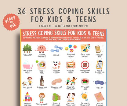 36 Stress Management Coping Skills for kids & Teens