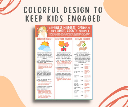 Happiness Mindsets Printable for Kids & Teens