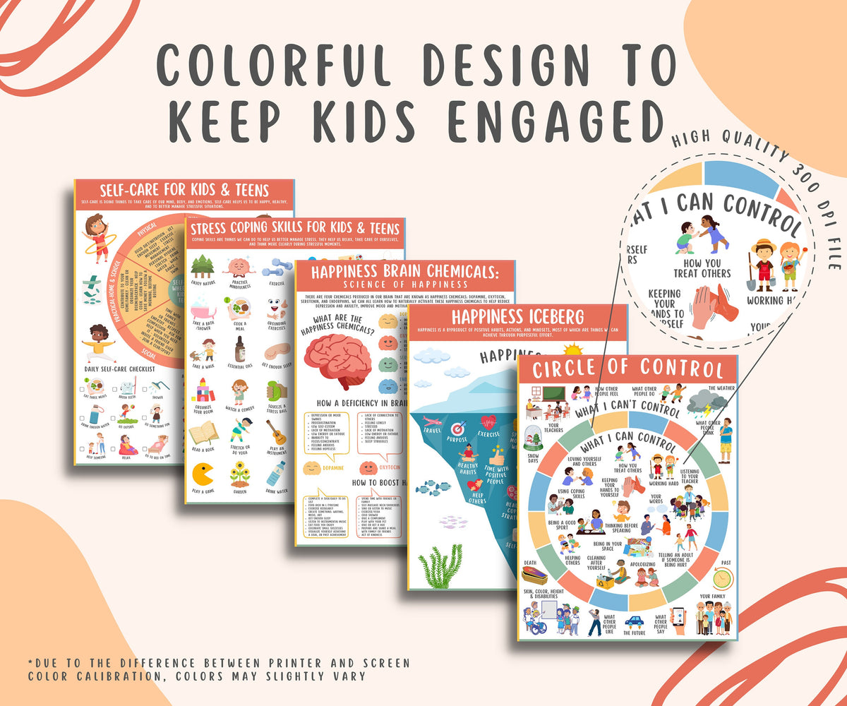 Mental Health Coping Skills Printable Bundle for Kids & Teens – MindSpace