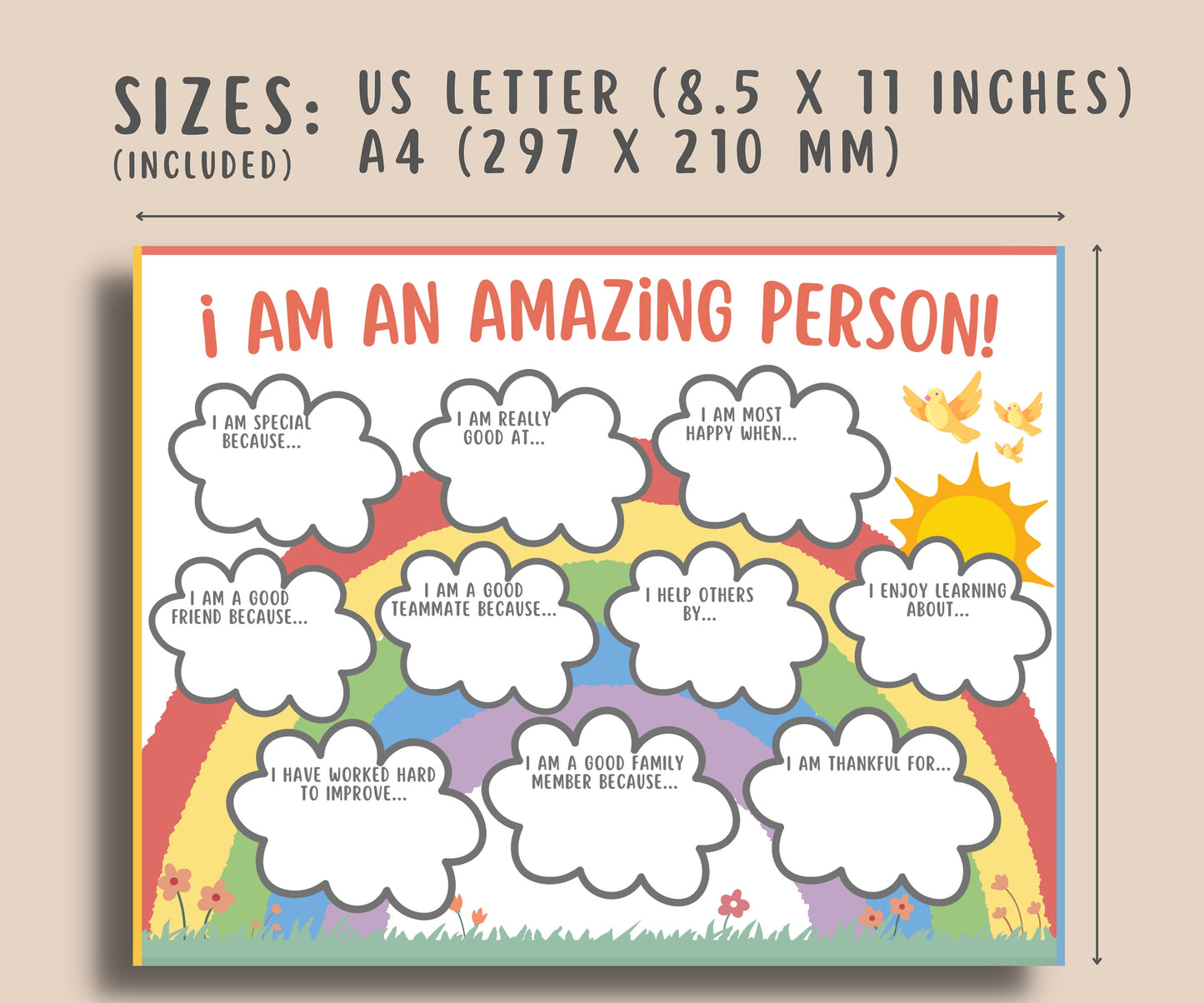 Self-Esteem Worksheet Kids & Teens