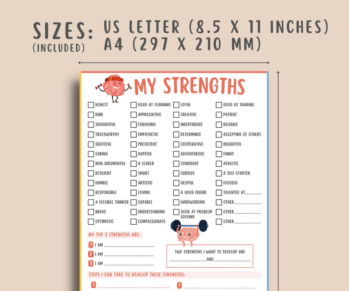 My Strengths Worksheet for Kids & Teens