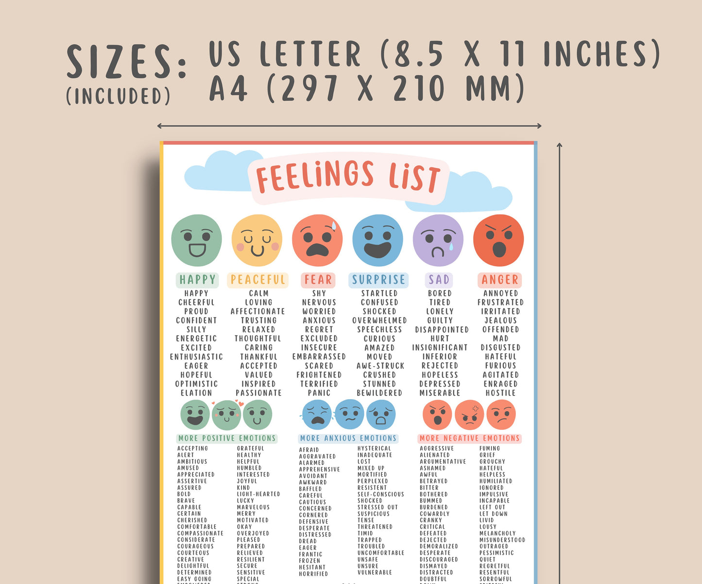 220 Feelings List for Kids & Teens