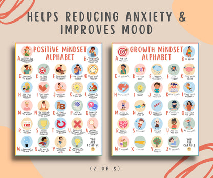 Alphabet Mental Health Coping Bundle for Kids & Teens (8 Pages)