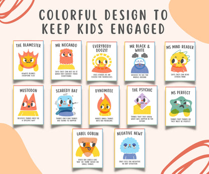 12 Thought Monsters Flashcards for Kids & Teens
