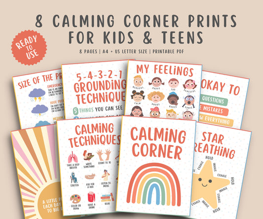 8 Calming Corner Posters for Kids & Teens