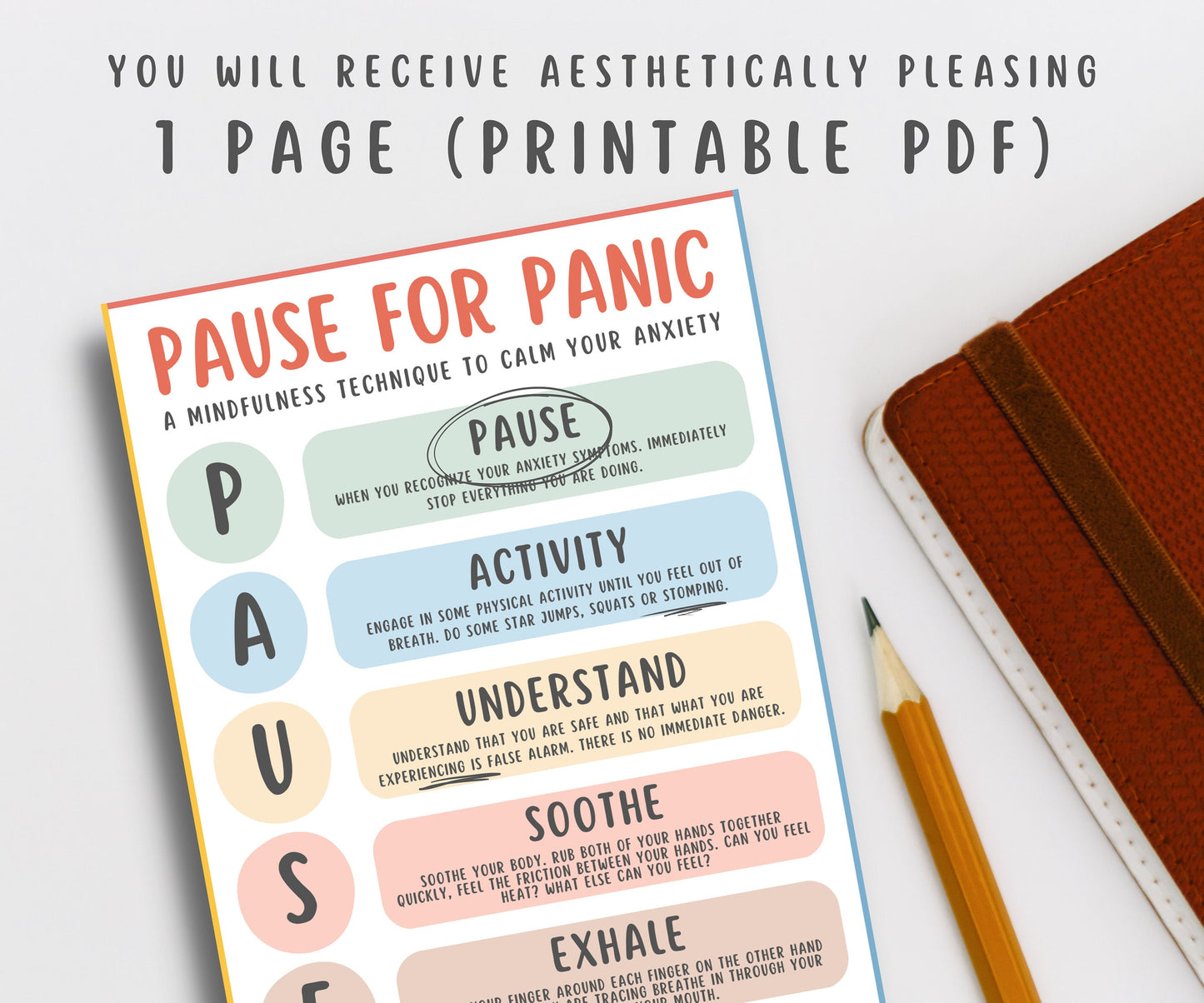 Pause for Panic Poster for Kids & Teens