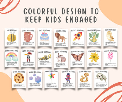 20 Mindful Scripted Breathing Cards for Kids & Teens