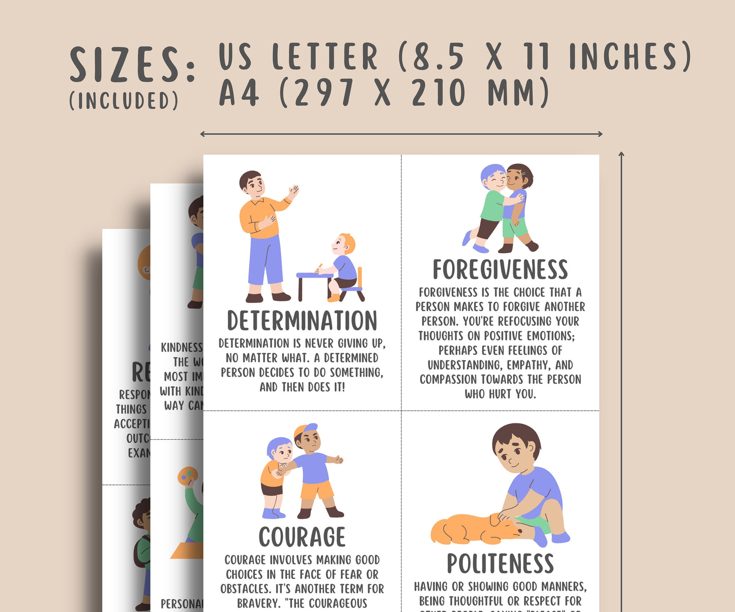 20 Kids Moral Values Flashcards