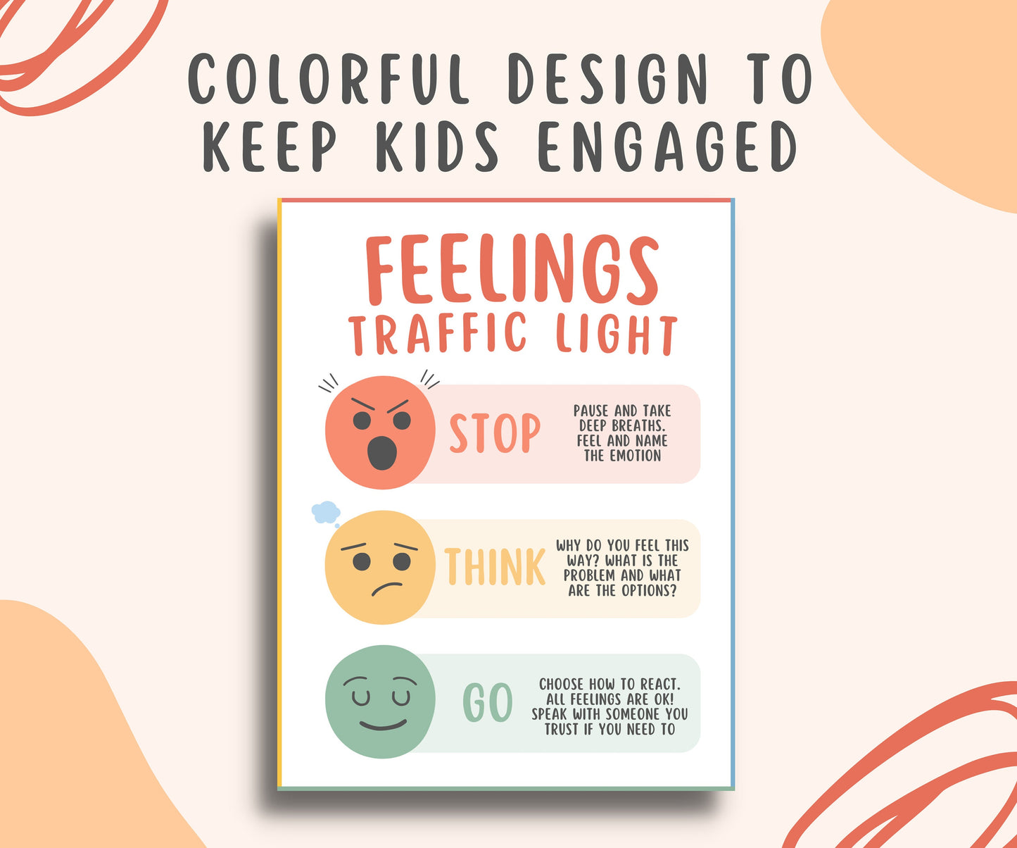 Feelings Coping Skill Handout for Kids & Teens