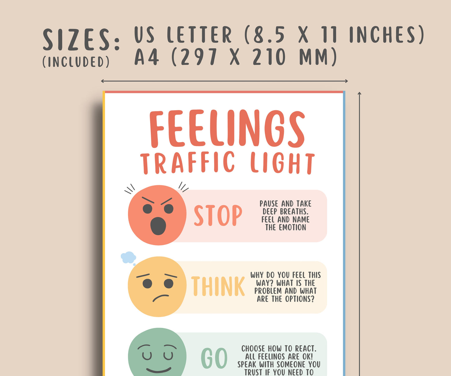 Feelings Coping Skill Handout for Kids & Teens