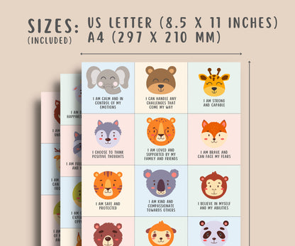 100 Positive Affirmation Cards for Kids and Teens