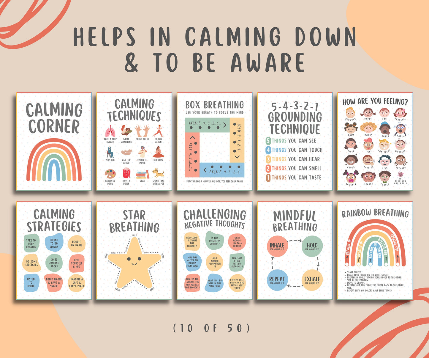 50 Calming Corner Poster Bundle