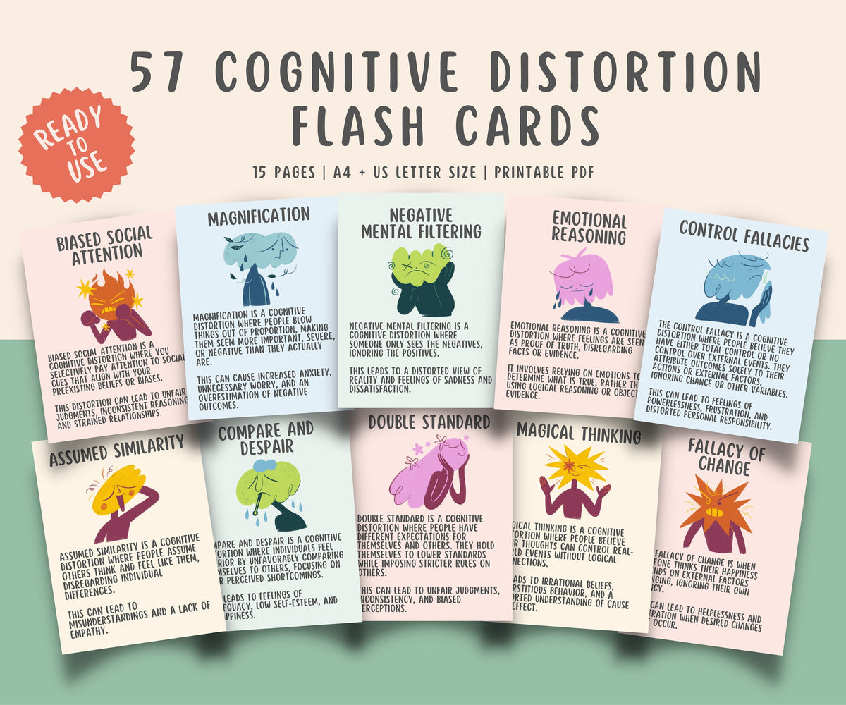 57 Cognitive Distortion Cards – MindSpace