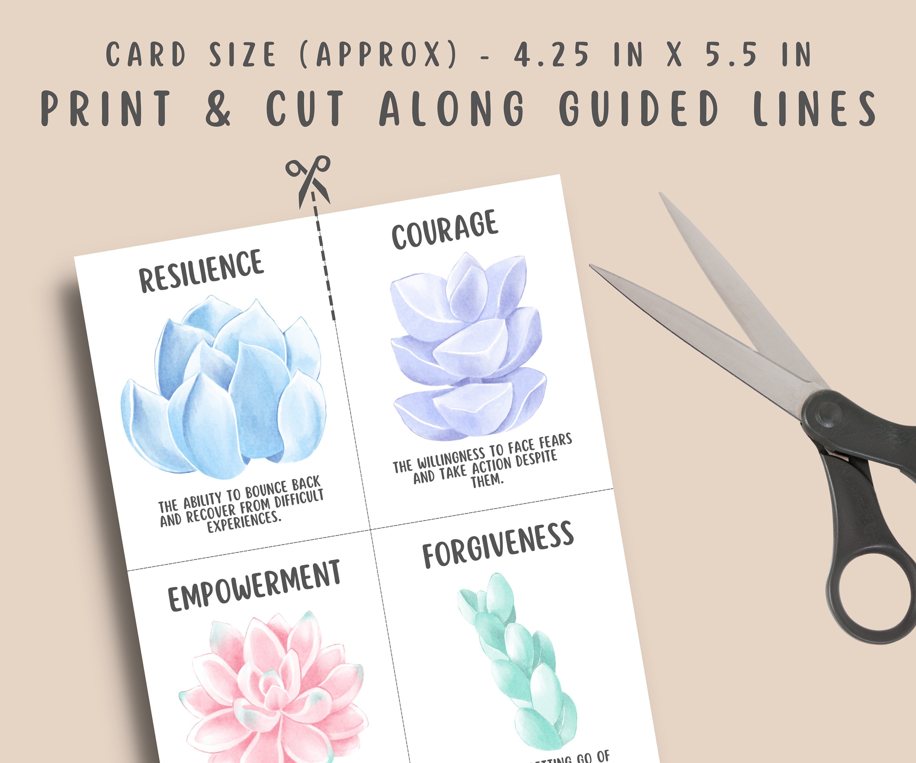 120+ Inner Emotional Strength Cards – MindSpacePrintables