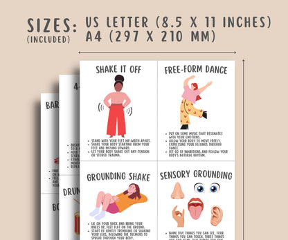 28 Somatic Therapy Coping Skill Cards