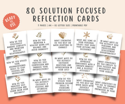 80 Solution Focused Therapy Reflection Flash Cards