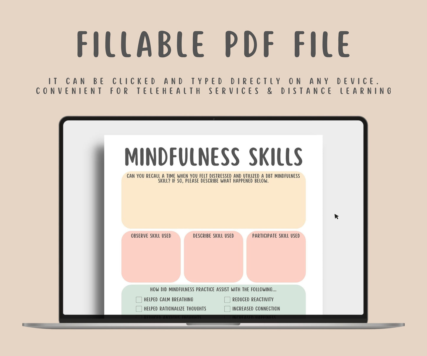 DBT Mindfulness Worksheets (10 Pages)