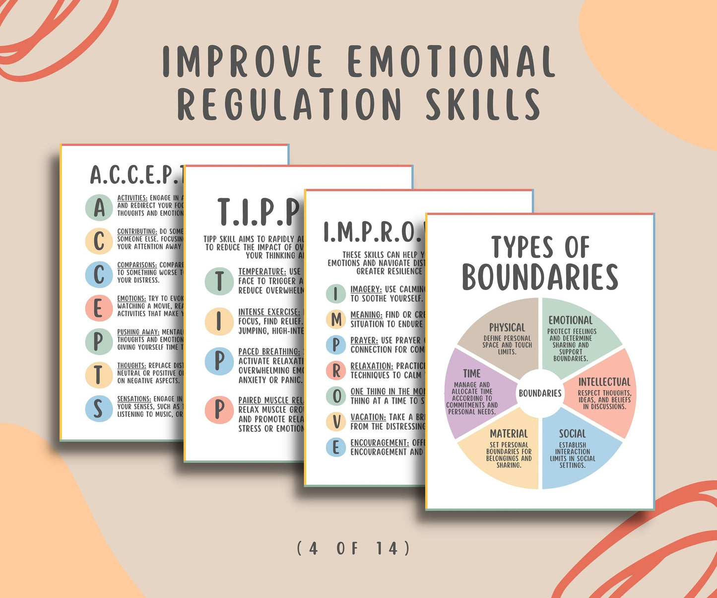 DBT Coping Skill Posters Bundle (14 Posters)