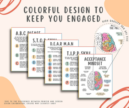 DBT Coping Skill Posters Bundle (14 Posters)