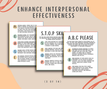 DBT Coping Skill Posters Bundle (14 Posters)