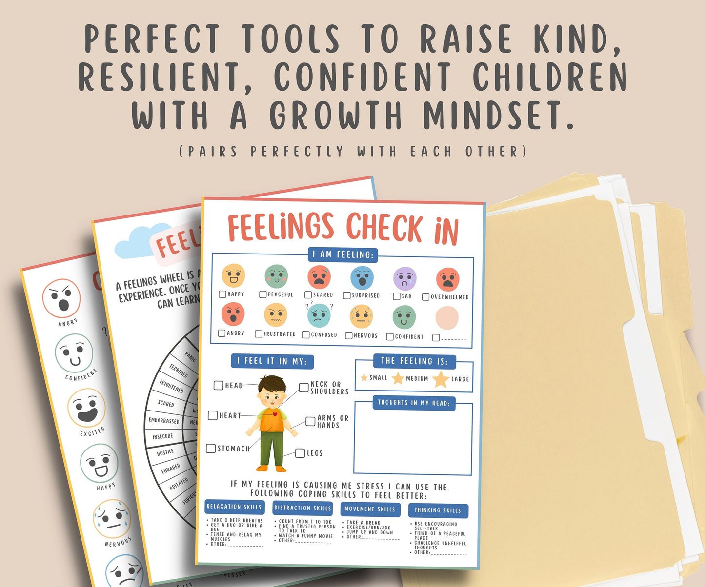 5 Feelings check-in worksheets