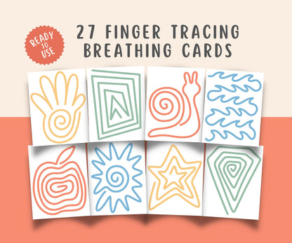 27 Finger Tracing Breathing Cards for Kids & Teens