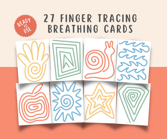 27 Finger Tracing Breathing Cards for Kids & Teens