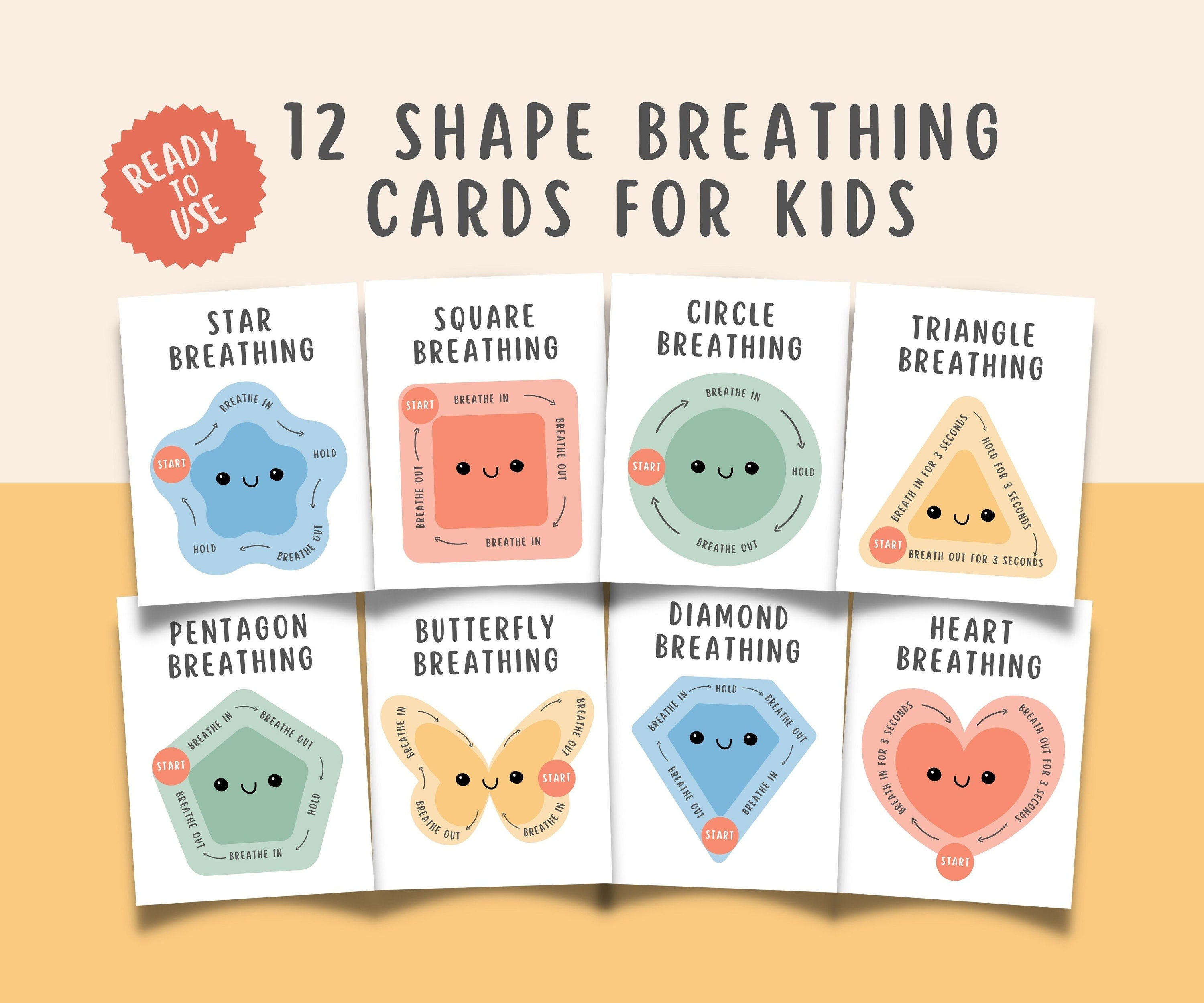 12 Mindful Shape Breathing Cards MindSpace