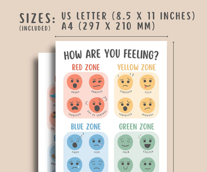 Feelings Zone With Coping Skills (Set of 2) Posters for kids