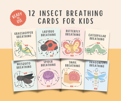 12 Insects Mindful Breathing Flashcards