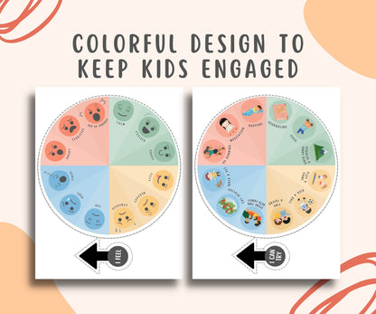 Feelings Wheel With Coping Skills Activity for kids