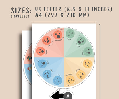 Feelings Wheel With Coping Skills Activity for kids