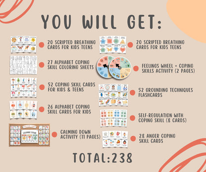 Coping Skills Bundle for kids (238 Items)