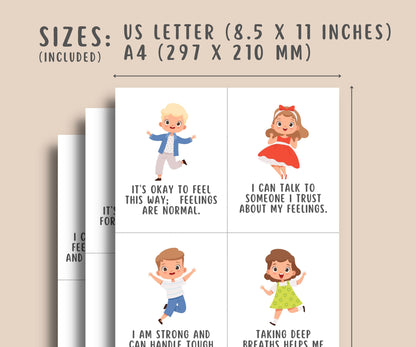 52 Feelings Coping Statement Cards for Kids & Teens