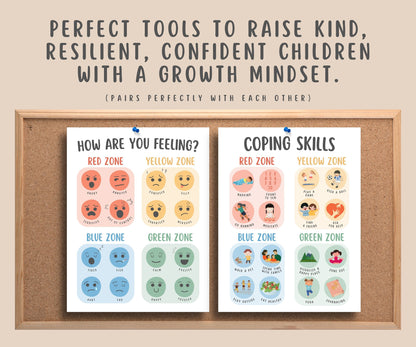 Feelings Zone With Coping Skills (Set of 2) Posters for kids