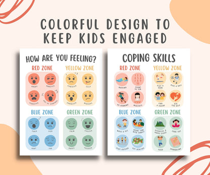 Feelings Zone With Coping Skills (Set of 2) Posters for kids
