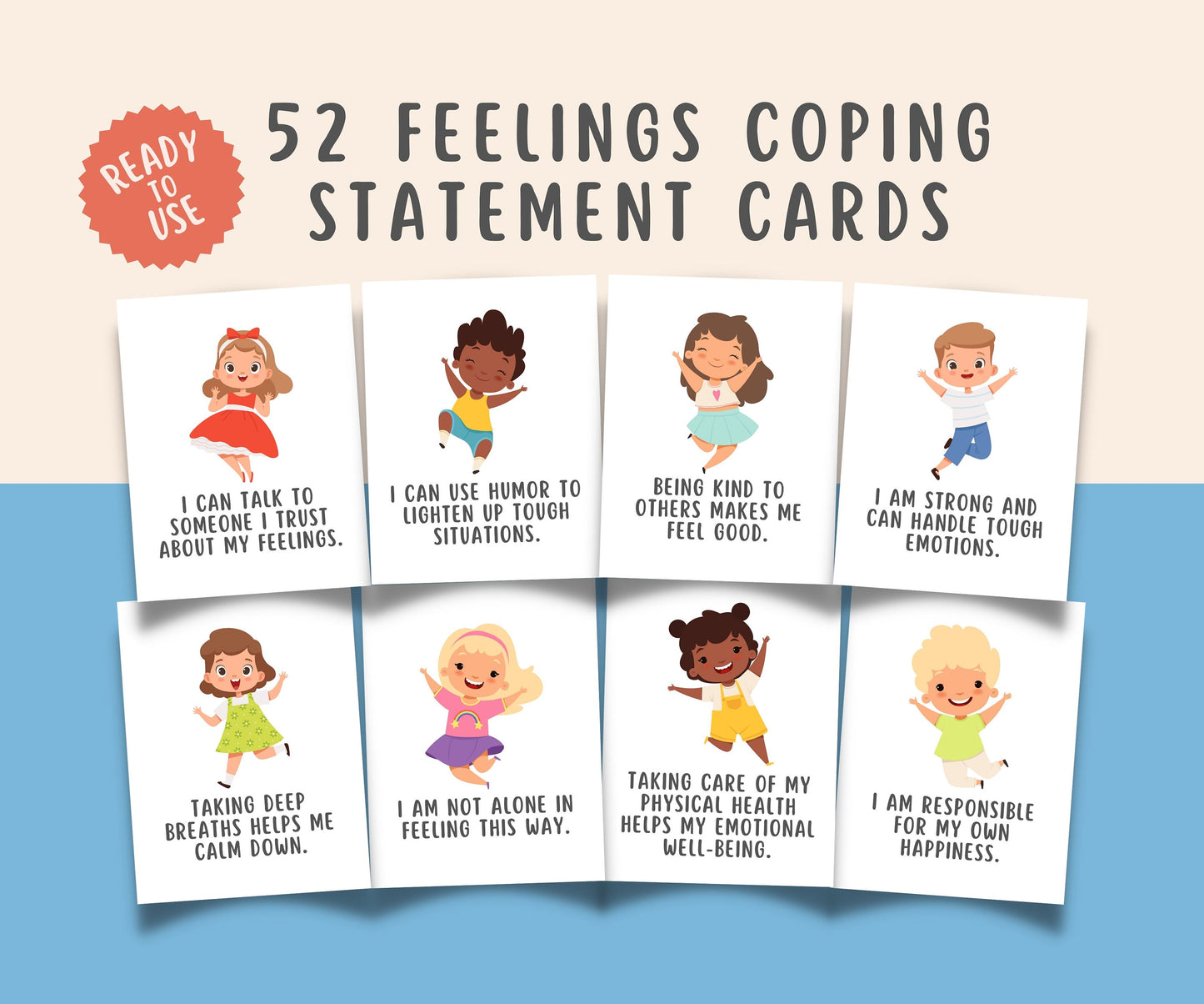 52 Feelings Coping Statement Cards for Kids & Teens